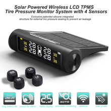 External Sensor Tyre Temperature Alarm 0.1-3.5 Bar Solar Power Warning System LCD Display Alarm Tire Pressure Sensor