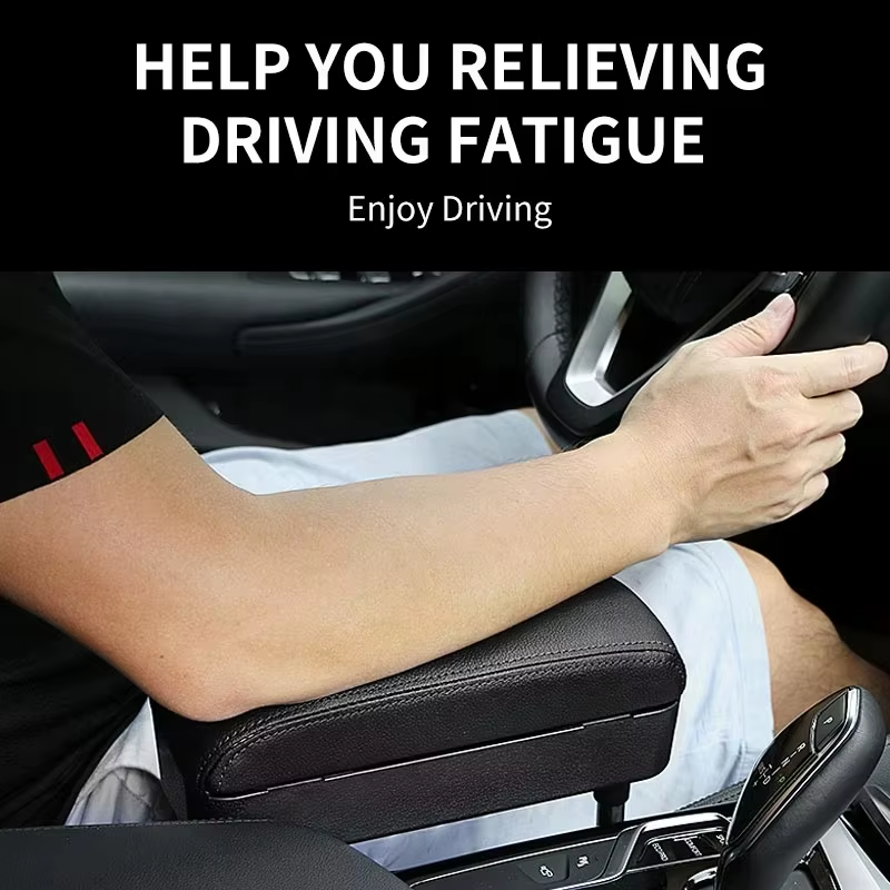 Universal Leather Car Armrest Box Front Seat Gap Organizer with Cup Holder Storage Interior Car Accessories