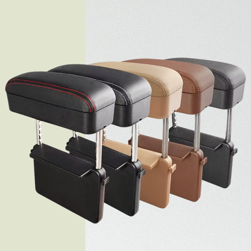 Universal Leather Car Armrest Box Front Seat Gap Organizer with Cup Holder Storage Interior Car Accessories