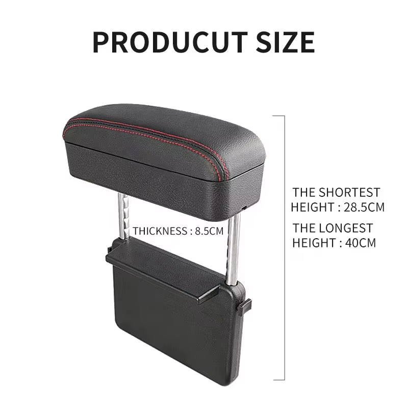 Universal Leather Car Armrest Box Front Seat Gap Organizer with Cup Holder Storage Interior Car Accessories