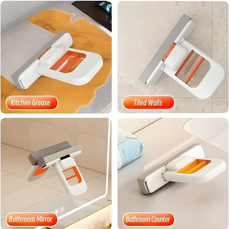 Mini Foldable Desktop Mop, Portable Self-Squeeze Short Mop