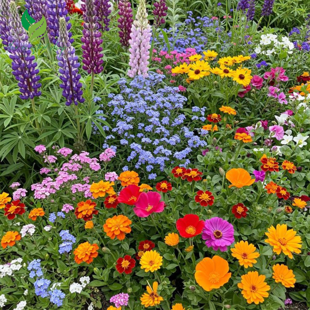 60+ Variety Mixed Flower Seeds – Colorful Wild Garden Mix for Pollinators & Easy Growing