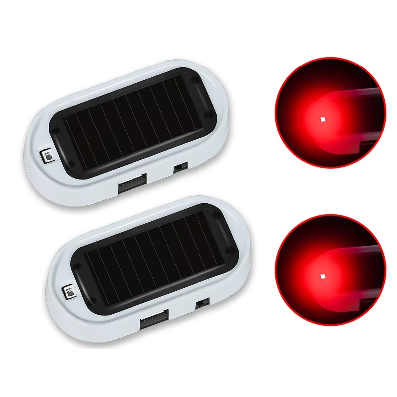 Car Fake Security Light Solar Powered Simulated Dummy Alarm Wireless Warning Anti-Theft Caution Lamp LED Flashing Imitation