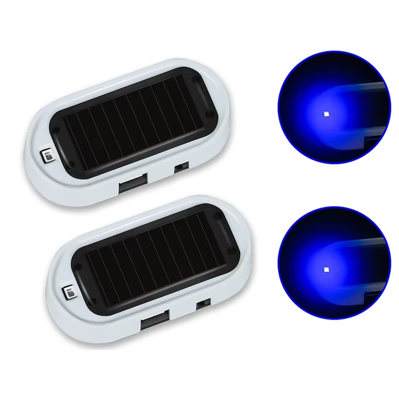 Car Fake Security Light Solar Powered Simulated Dummy Alarm Wireless Warning Anti-Theft Caution Lamp LED Flashing Imitation