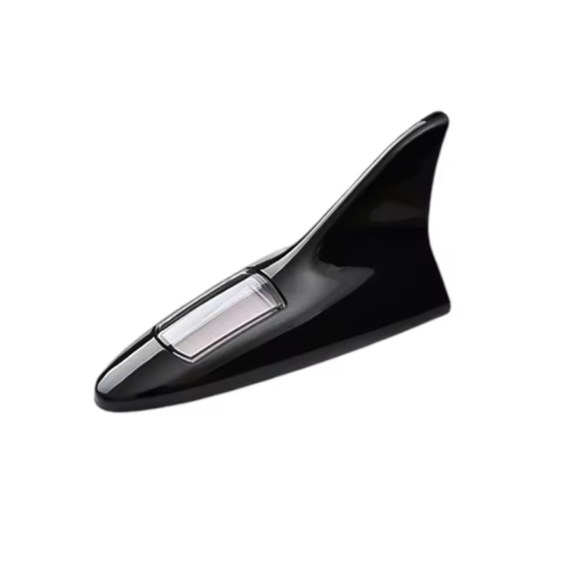 Universal Car Shark Fin Antenna Roof Tail Modification Light with Solar LED Light Car Antenna Driving Safety Warning Light
