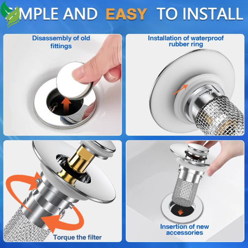 Bathroom Sink Drain Strainer, Pop-up Sink Drain Strainer