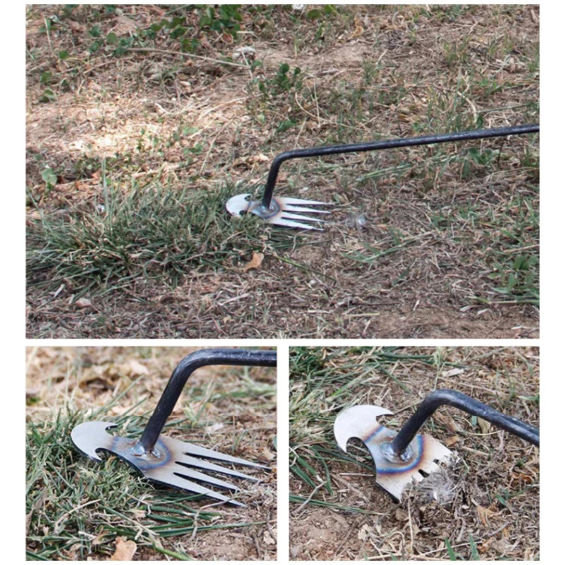 Garden Loose Soil Rake & Weeding Tool – Dual-Use Cultivator for Beds, Pots & Paths
