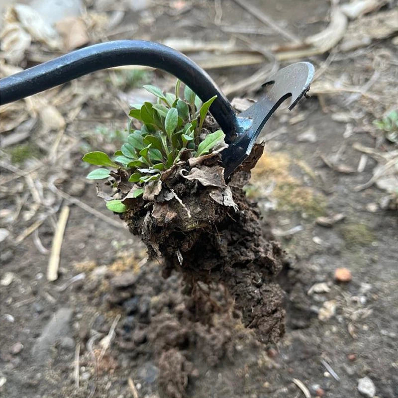 Garden Loose Soil Rake & Weeding Tool – Dual-Use Cultivator for Beds, Pots & Paths