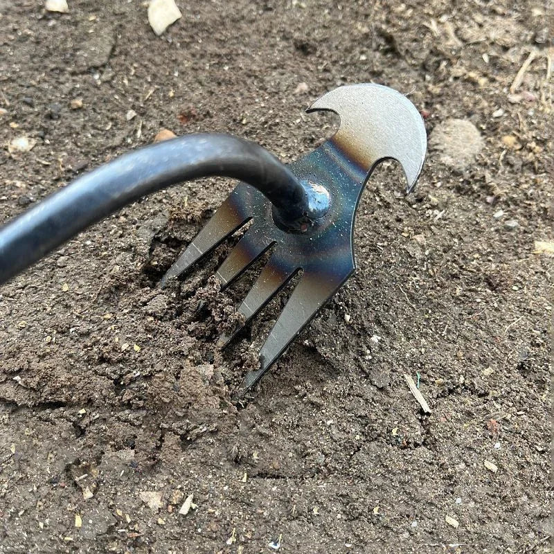 Garden Loose Soil Rake & Weeding Tool – Dual-Use Cultivator for Beds, Pots & Paths
