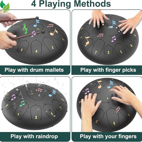 Steel Tongue Rain Drum , Waterproof for Outside, Mini Hand Yard Rhythm for Outdoor Garden Symphony
