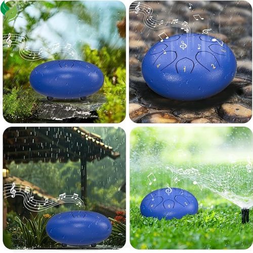 Steel Tongue Rain Drum , Waterproof for Outside, Mini Hand Yard Rhythm for Outdoor Garden Symphony
