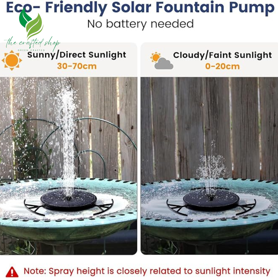Solar Fountain Pump for Bird Bath with 6 Nozzle and Bracket, Free Standing Floating Solar Powered Water for Bird Bath