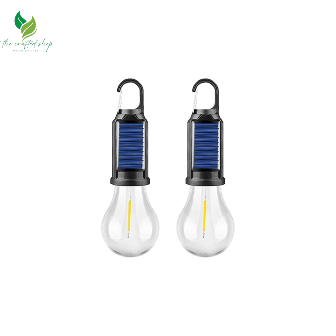Solar Rechargeable Hooked Camping Light, Portable Outdoor Waterproof Tent Lights, USB Rechargeable