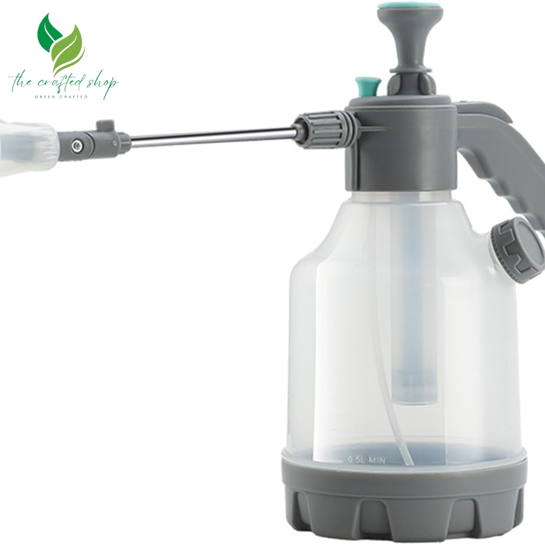 1 Gallon Hand Pump Sprayer with 2-Mode Nozzle & Extended Pole | Plant Watering Can for Liquid Fertilizer/Soap | Multi-Purpose Garden