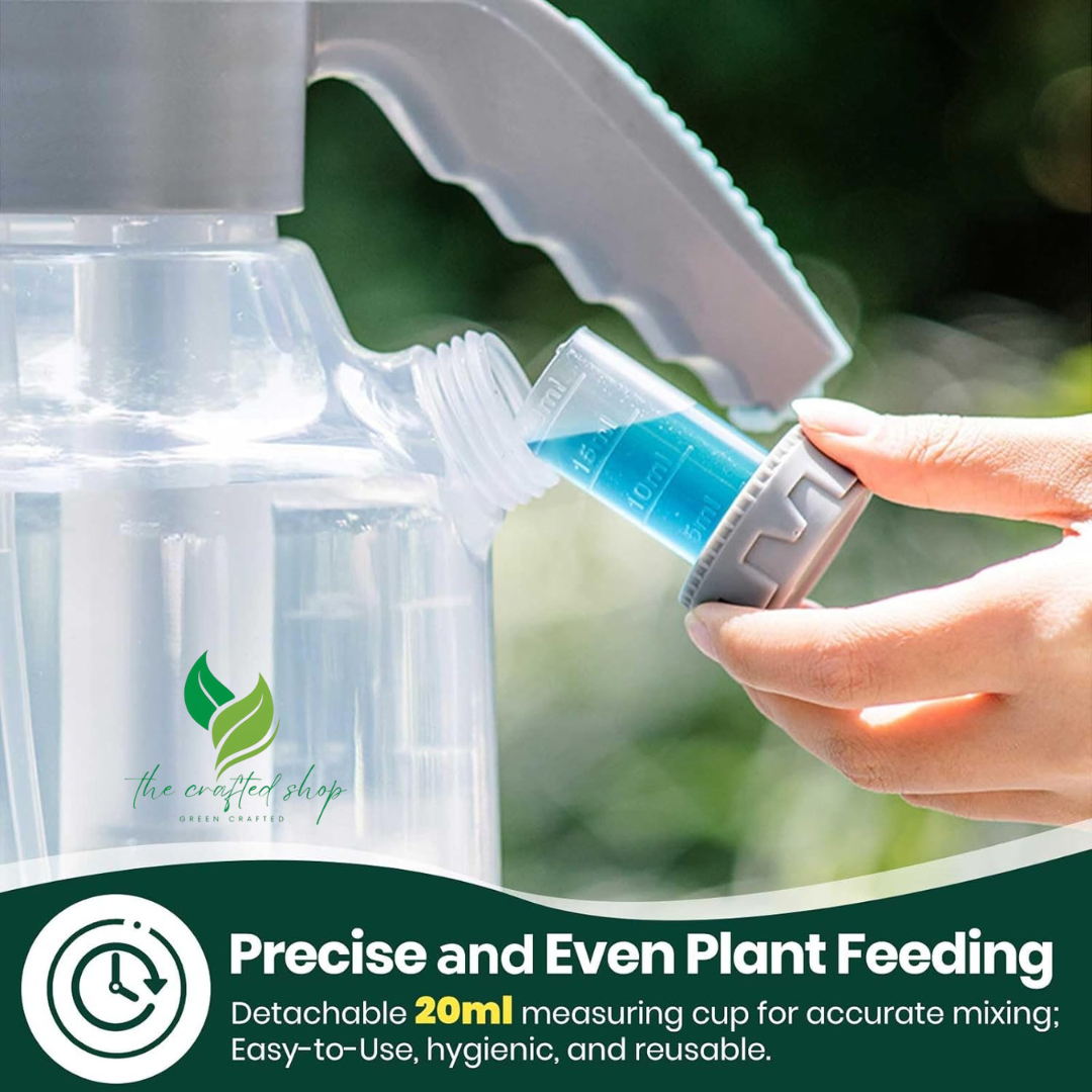 1 Gallon Hand Pump Sprayer with 2-Mode Nozzle & Extended Pole | Plant Watering Can for Liquid Fertilizer/Soap | Multi-Purpose Garden