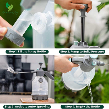 1 Gallon Hand Pump Sprayer with 2-Mode Nozzle & Extended Pole | Plant Watering Can for Liquid Fertilizer/Soap | Multi-Purpose Garden