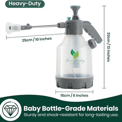 1 Gallon Hand Pump Sprayer with 2-Mode Nozzle & Extended Pole | Plant Watering Can for Liquid Fertilizer/Soap | Multi-Purpose Garden