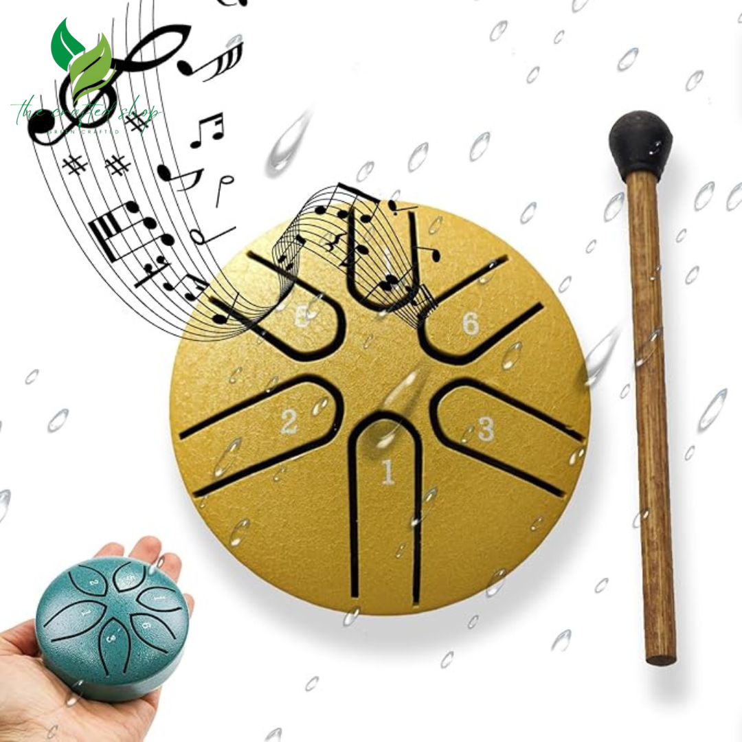 Steel Tongue Drum- 3 Inch 6 Notes Rain Drum for Garden, Waterproof Rain Drum for Outside