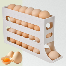 30 Egg Holder for Fridge, 4 Tier Auto Rolling Egg Organizer for Refrigerator