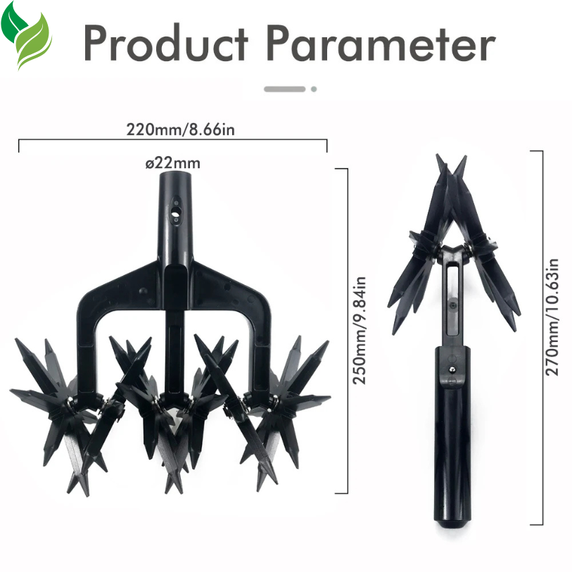 2-IN-1 Garden Tool: Rotary Cultivator & Deep Soil Aerator – Heavy-Duty & Anti-Wear Design