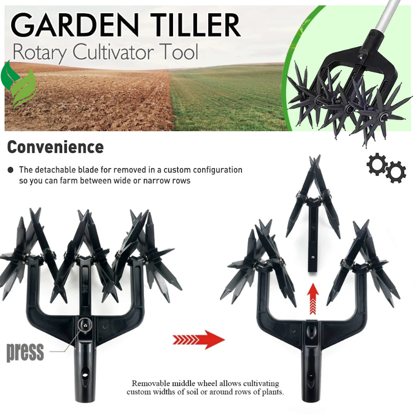 2-IN-1 Garden Tool: Rotary Cultivator & Deep Soil Aerator – Heavy-Duty & Anti-Wear Design