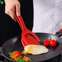 2-in-1 Egg Flipper Spatula Tongs – Silicone Grip & Flip Tool for Non-Stick Cooking