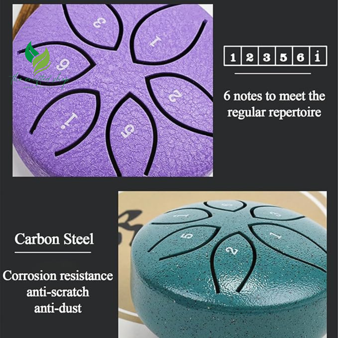 Steel Tongue Drum- 3 Inch 6 Notes Rain Drum for Garden, Waterproof Rain Drum for Outside
