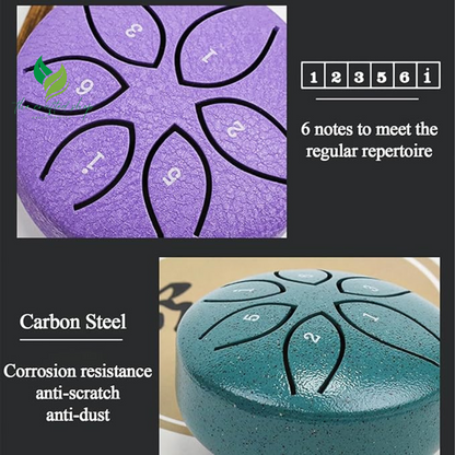Steel Tongue Drum- 3 Inch 6 Notes Rain Drum for Garden, Waterproof Rain Drum for Outside