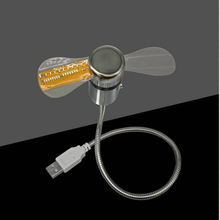 USB Clock Fan with Real Time Display, Mini Portable Flexible Cooling Fans with Led Light for Home Office