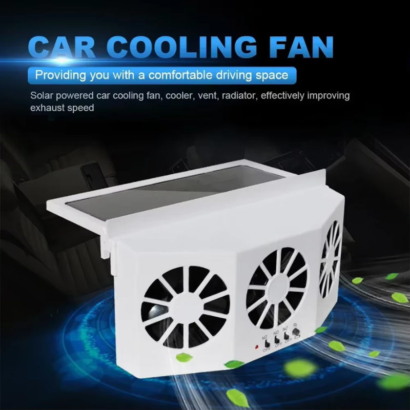 Car Exhaust Fan USB Rechargeable/solar Air Circulation Cooling and Heat Dissipation High Wind Power 2/3 Head Ventilation Fan