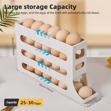 30 Egg Holder for Fridge, 4 Tier Auto Rolling Egg Organizer for Refrigerator