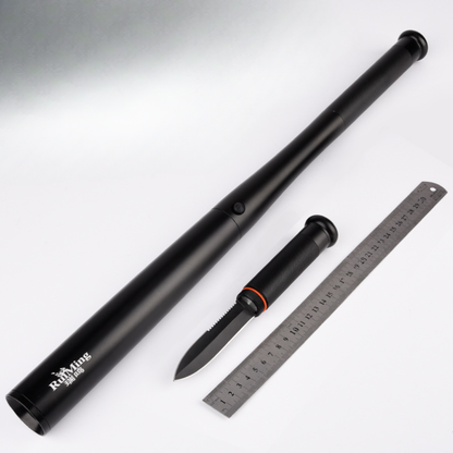 Outdoor Tactical Flashlight Baseball Bat with Safety Hammer