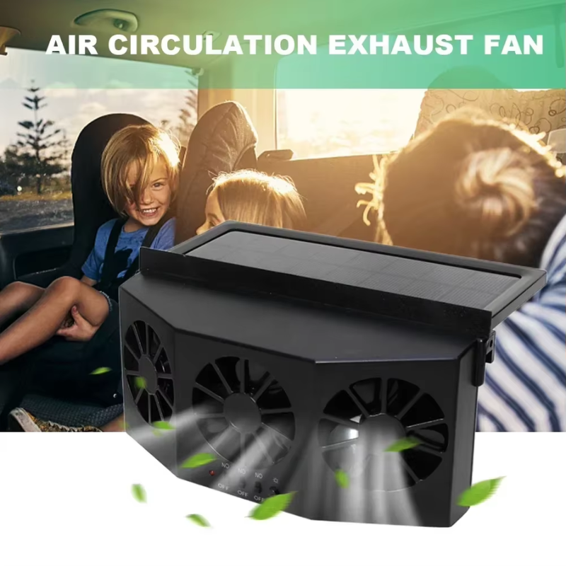 Car Exhaust Fan USB Rechargeable/solar Air Circulation Cooling and Heat Dissipation High Wind Power 2/3 Head Ventilation Fan