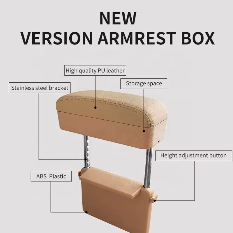 Universal Leather Car Armrest Box Front Seat Gap Organizer with Cup Holder Storage Interior Car Accessories