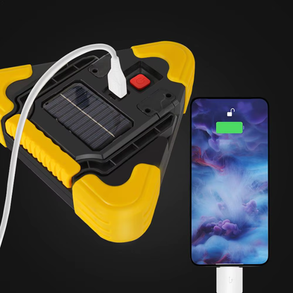2in1 Solar Triangle Lights Car Emergency Warning LED Lamp with 4 Modes Safety Work Light for Vehicle Roadside Accident Repairing