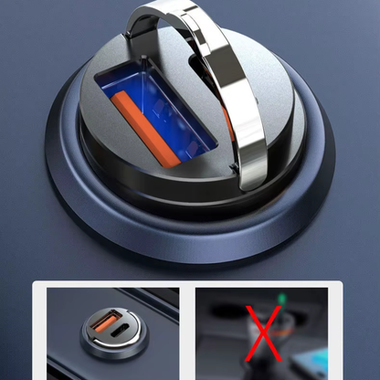 200W Car USB Charger Super Charge USB-A USB-C Cigarette Lighter Adapter Hidden Phone Charger
