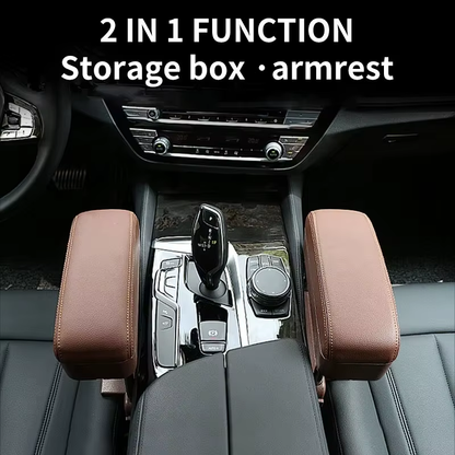Universal Leather Car Armrest Box Front Seat Gap Organizer with Cup Holder Storage Interior Car Accessories
