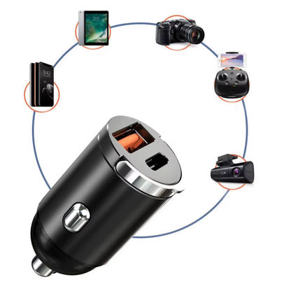 200W Car USB Charger Super Charge USB-A USB-C Cigarette Lighter Adapter Hidden Phone Charger