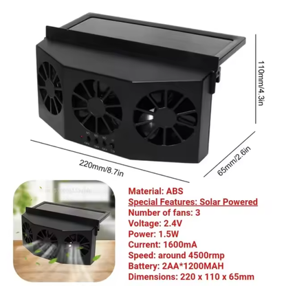Car Exhaust Fan USB Rechargeable/solar Air Circulation Cooling and Heat Dissipation High Wind Power 2/3 Head Ventilation Fan