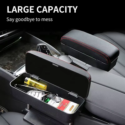 Universal Leather Car Armrest Box Front Seat Gap Organizer with Cup Holder Storage Interior Car Accessories