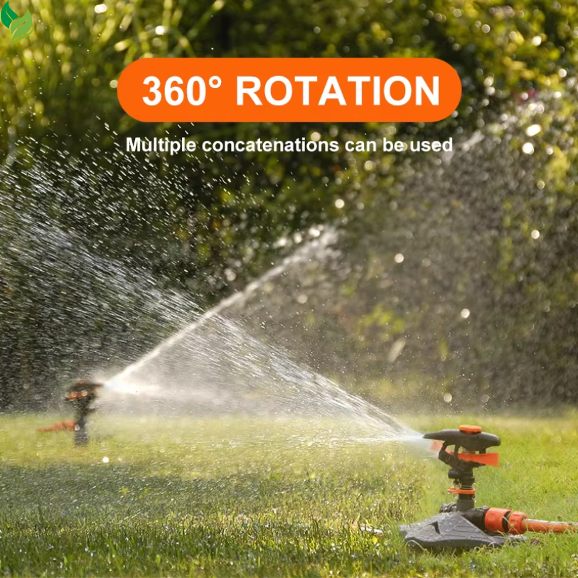 Automatic Garden Watering Lawn Sprinklers 360° Rotation Irrigation Watering System with Nozzle Grass Plant for Farm Outdoor Yard