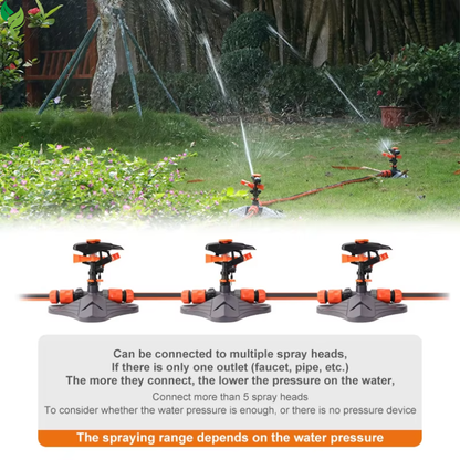 Automatic Garden Watering Lawn Sprinklers 360° Rotation Irrigation Watering System with Nozzle Grass Plant for Farm Outdoor Yard