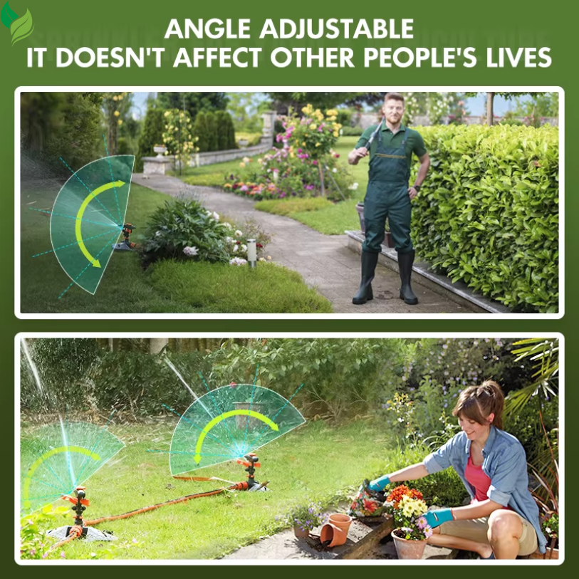 Automatic Garden Watering Lawn Sprinklers 360° Rotation Irrigation Watering System with Nozzle Grass Plant for Farm Outdoor Yard