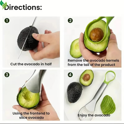 Avocado Slicer & Peeler – Stainless Steel Fruit Cutter Tool