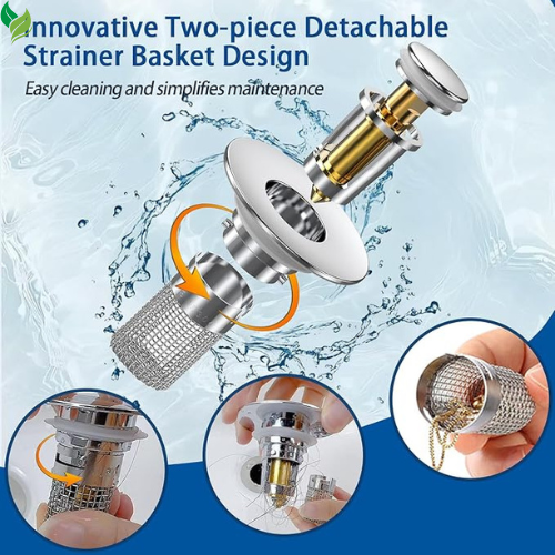 Bathroom Sink Drain Strainer, Pop-up Sink Drain Strainer
