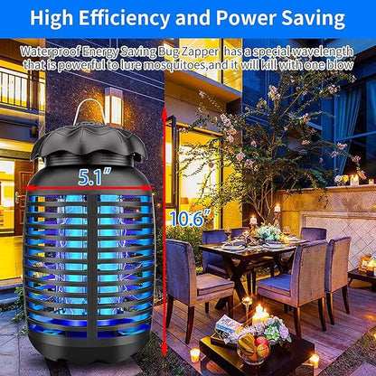 Bug Zapper Outdoor Electric Mosquito Zapper with 15W Bulb, 100-120V, Instant Killing Grid, Ideal for Indoor Use, Patio, Garden, Backyard, Home