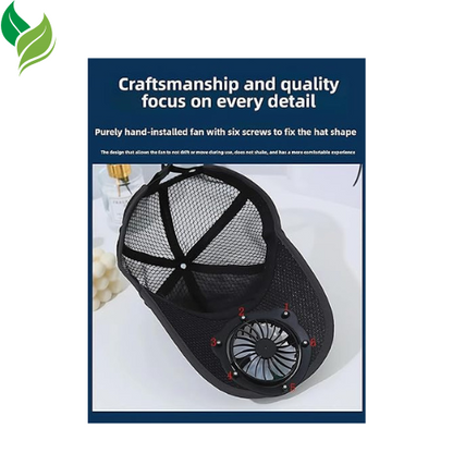 Cap with Solar Fan – UV Protection Wide Brim Mesh Cap, Solar & USB Powered for Outdoor, Heat Relief