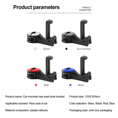 Car Headrest Hook Phone Holder – 2-in-1 Hanger Mount