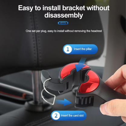 Car Headrest Hook Phone Holder – 2-in-1 Hanger Mount