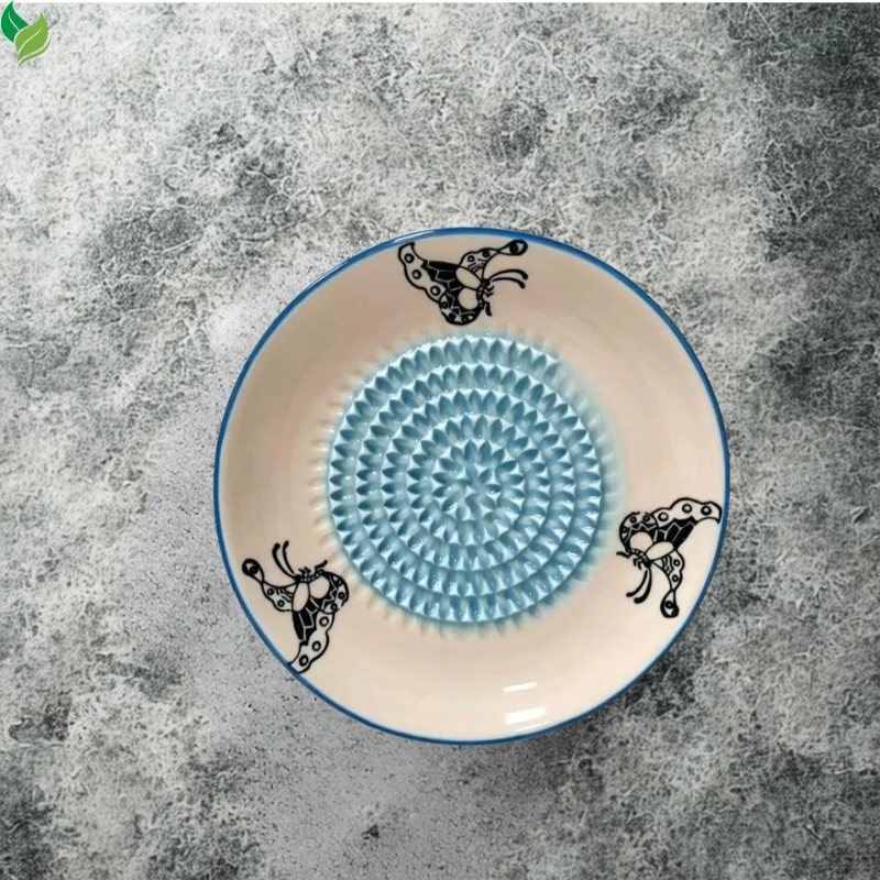 Reusable ceramic ginger grater displayed on a clean kitchen counter